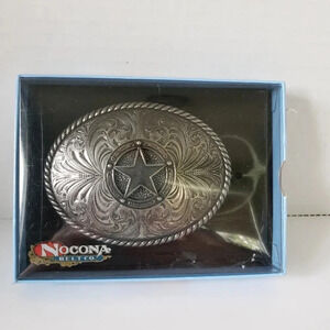 Nocona Belt Co,Large Oval Metal Texas Star Womans Belt Buckle.